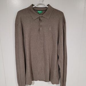 United Colors Of Benetton Men's Taupe Long Sleeved 60% Cotton Sweater Size XL